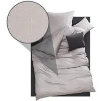 Doris Meyer Interlock-Jersey Bettwäsche Kalli kiesel 155x220 cm + 80x80 cm - grau