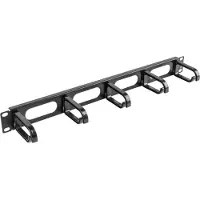 Lanberg AK-1205-B, Kabelmanagementtafel, Schwarz, Metall, Kunststoff, 1U, 48,3 cm (19 Zoll), 482,6 mm