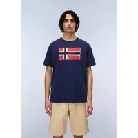 Napapijri T-Shirt Kurzarm, mit Rundhalsausschnitt, aus Baumwolle, gerader Abschluss