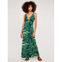 Apricot Maxikleid "Marmoriertes Maxikleid" mit Taillenband