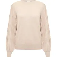 Kaffe Strickpullover Normaler Schnitt sand