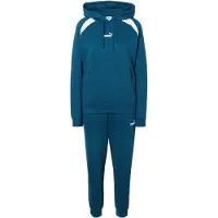 Puma Jogginganzug Damen aus Baumwolle mit Kapuze, Farbe:Midnight Petrol, Größe:L