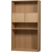 Woood Stauraumregal "Modulair mit FSC Eichenfurnier und Push-to-open B110 x T40 x H199 cm" Tragkraft 15 kg pro Einlegeboden, einfach zu montieren