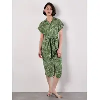 Apricot Midikleid "Midiekleid" mit Blätterdruck