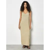 Apricot Maxikleid "Strick-Maxikleid" mit Goldschimmer