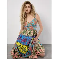 Apricot Maxikleid "Colour Pop Ananas Cami Maxikleid" Bordüre