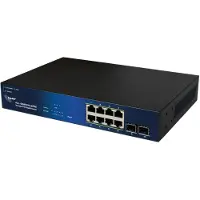 ALLNET switch smart managed 8 port gigabit 140w / 8x poe+ / 2x sfp / lüfterlos / 19 zoll / zollall-