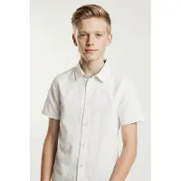 Name it Kurzarmhemd "NKMNEWSA SS SHIRT NOOS", Jungen, Gr. 110, N-Gr, weiß (hellweiß), Web, Obermaterial: 100% Baumwolle, unifarben, normal, Hemden Kurzarmhemd, Baumwolle, normal geschnitten