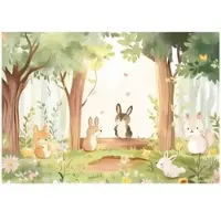 WALLARENA Vlies Tapete Kinderzimmer Wald in Grün | Gr.: 150 x 105 cm