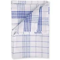 Hygoclean Franz-Mensch Geschirrtuch Halbleinen 50 x 70 cm, 55% Leinen, 45% Baumwolle, blau, kariert, 5 Stück