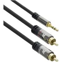 ACT 1.5 meter High Quality audio connection cable 1x 3.5mm stereo jack male - 2x RCA male