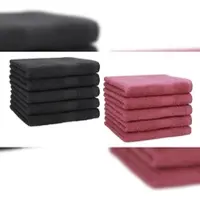 Betz 10 Stück Gästehandtücher PREMIUM 100% Baumwolle Gästetuch Set 30x50 cm graphit und beere