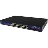 ALLNET Switch smart managed Layer2 28 Port • 24x 1 GbE • PoE Budget 400W • 4x SFP+ • 19" • Lüfterlo