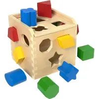 Melissa & Doug - Sortierwürfel, 12-teilig, Holzspielzeug zum Farben und Formen S