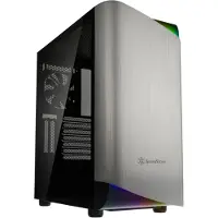 Silverstone SETA A1, Midi Tower, PC, Schwarz, Silber, ATX, micro ATX, Mini-ITX, Aluminium, Stahl, Gehärtetes Glas, 17,5 cm