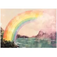 WALLARENA FOTOTAPETE Kinderzimmer Mädchen Regenbogen Vlies Tapete 400x280