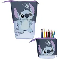 Undercover 2in1 Schlamperetui & Köcher Stitch, Disney Schlampermäppchen Kinder Mädchen Lila