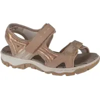 Rieker Damen Sandalen Modell 6886631 mit Klettverschluss Braun Weiß Sommer