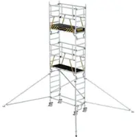 MUNK Günzburger Steigtechnik MUNK Rollgerüst FlexxTower SGX ergo mit klappbaren Dreieckauslegern und Schwenkfuß Plattformgröße 1,80x0,60m Arbeitshöhe 6,47m