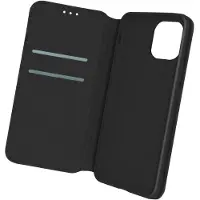 Avizar Kunstleder Cover Classic Edition Klappetui für iPhone 12 / 12 Pro Schwarz
