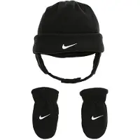 Nike Baby-Jungen-Swoosh-Baby-Fleece-Mtzen-Handschuh-Set (Sugling/Kleinkind), Schwarz/Wei, 1224 Monate