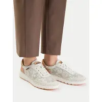 Pikolinos für Damen. W0C-6621C1 Arenas weiße Lederturnschuhe mit Gummibändern (37), Wohnung, Schnürsenkel, Lässig