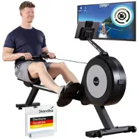 Skandika selbstgenerierendes Rudergerät mit Generator Njord P6-G | 32 elektrische Widerstandsstufen, bis 200 cm und 135 kg, Kinomap App kompatibel