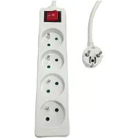 Microconnect MC-PSOO040150FRW, 1,5 m, Typ E, Weiß, 4 AC-Ausgänge, 250 V, 16 A
