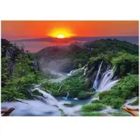 WALLARENA Fototapete Wasserfall in Grün | Gr.: 400 x 280 cm