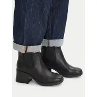 Timberland für Damen. TB0A424XW021 Bellevaux Chelsea-Stiefel aus schwarzem Leder (38 W), 3 bis 5 cm, Keine, Lässig