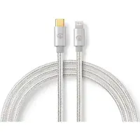 Nedis Nylon Gold Lightning-kabel Usb-c Stecker Auf Apple Lightning 8-pin 48 Mbit/s Beschichtet/geflochtenes Aluminium 2 M