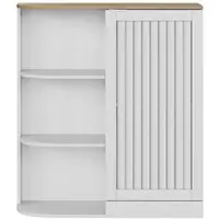 STILVORA Eckschrank MDF Weiß/Eiche 68x25x76 cm mit verstellbaren Regalen