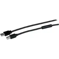 StarTech.com .com 15 m aktives USB-A auf USB-B Kabel - M/M - USB 2.0 A zu B Kabel - Druckerkabel - USB Verlängerungskabel - Schwarz, 15 m, USB A, USB B, USB 2.0, Stecker/Stecker, Aluminium, Schwarz