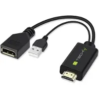 Techly Adapter HDMI M auf DisplayPort F + USB-A M 4Kx2K 30Hz