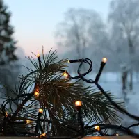 MARELIDA LED Lichterkette - GOLDEN LED Serie - 180 ultra warmweiße LED - L: 12,6m - schwarzes Kabel - f.Außen