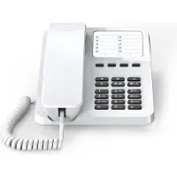 Gigaset DESK 400, Analoges Telefon, Kabelgebundenes Mobilteil, 10 Eintragungen, Weiß