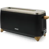 Princess 142361, 2 Scheibe(n), Schwarz, Silber, Holz, Metall, Tasten, Drehregler, 1000 W, 230 V