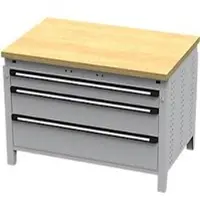 OttoKind Otto Kind Breitfachwerkbank Typ 410, Buche Multiplexplatte, bis 1.200 kg, B 1152 x T 750 x H 850 mm, Stahl, Zentralverschluss, weißaluminium/weißaluminium