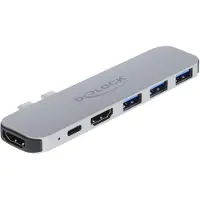 DeLOCK 87753, Andocken, 60 W, Grau, 3840 x 2160 Pixel, Metall, China