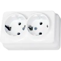 Gunsan Aufputz 2-fach Steckdose IP20 Weiss