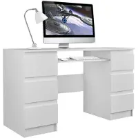 Top E Shop Topeshop KUBA BIEL MAT, Gerade, Rechteckige Form, Partikelbord, Gaming, Homeoffice, Büro, Laminat, Matt