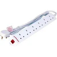 Microconnect MC-UKSURGESTRIP6-2M, 2 m, Drinnen, Typ G (BS 1363), Typ G, 1,25 mm², Weiß