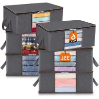 Famanu Aufbewahrungstasche Faltbare Aufbewahrungsbox Organizer mit Verstärktem Handgriff Robustes Material Transparentes Fenster für Pullover Jacken