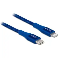DeLOCK Daten- und Ladekabel USB Type-C zu Lightning für iPhone , iPad und iPod blau 2 m MFi