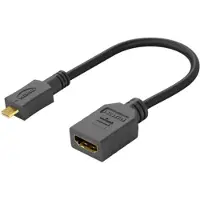 Microconnect HDM19F19MMC, HDMI Type D (Micro), HDMI, 0,15 m, Schwarz