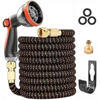 Famanu Gartenschlauch 75FT - erweiterbar, 3-lagiges Latex, knickfrei, flexibel, mit Metallanschlüssen, 10-fach Sprühkopf