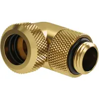 BARROW Multi-Link Adapter Anschluss 90 Grad G1/4 Zoll AG auf 12mm AD Hardtube - drehbar, gold