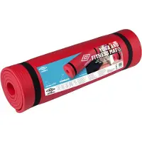 Umbro Yoga Matte - 190 x 58 x 1 CM - mit Transportriemen - Extra Weich und 1 CM Dick - Anti-Rutsch Fitnessmatte - Rot