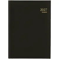 Brepols Euro Lima Buchkalender 2027 DIN A5 1 Tag / 1 Seite Deutsch, Englisch, Französisch, Niederländisch, Italienisch, Spanisch Schwarz