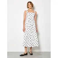 Apricot Midikleid "Midi-Kleid mit Polka-Dot" mit Smokdetails